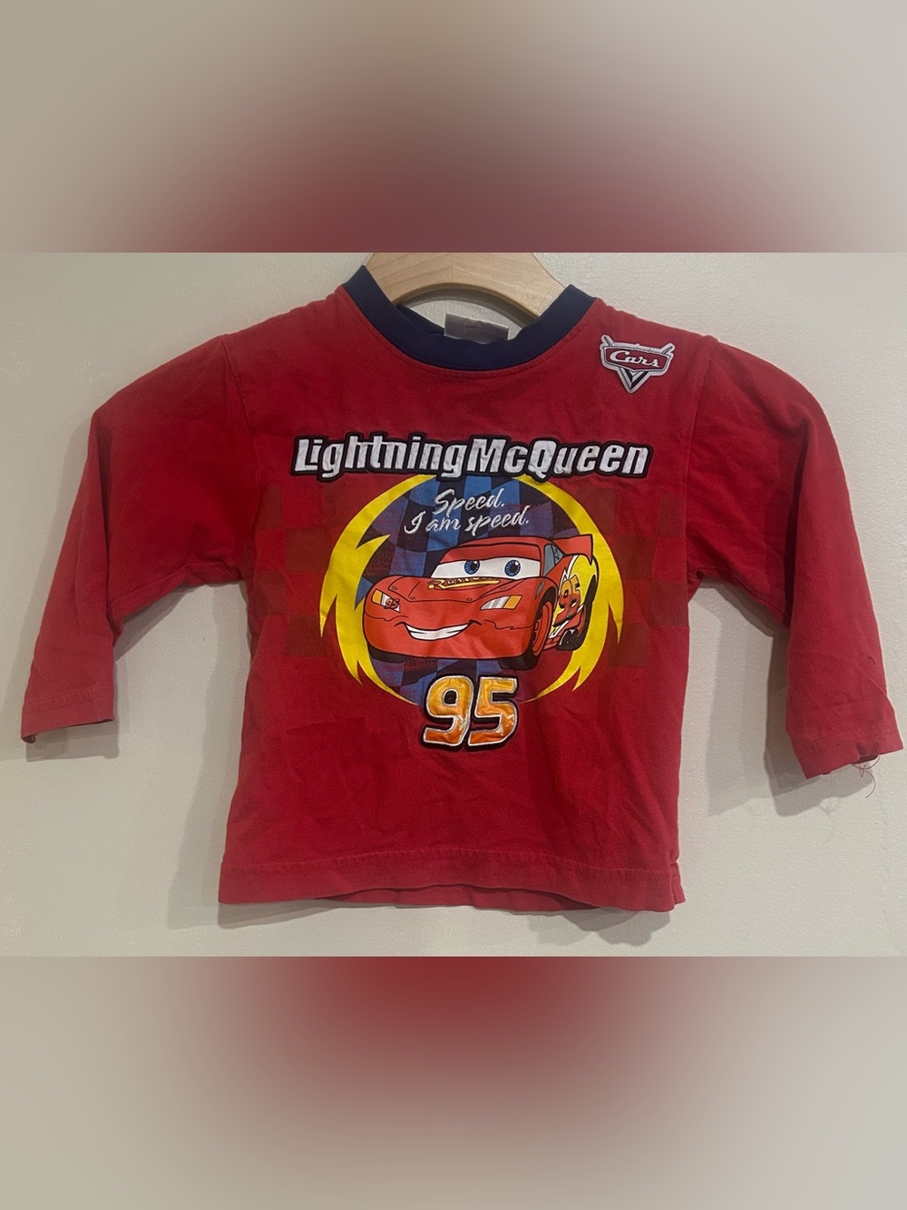VTG Disney Store Cars Graphic Long Sleeve Lightning McQueen Size XXS 2/3